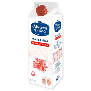 Mleczna Dolina Maślanka truskawkowa 1 l