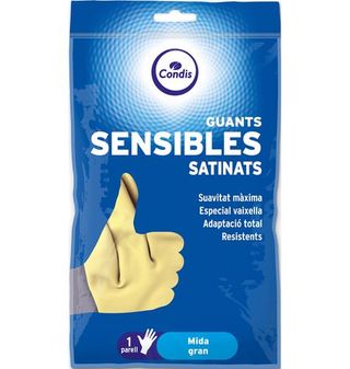 Guantes Goma Condis Sensibles Satinados Grandes 1 Par