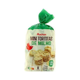 TORTITAS AUCHAN MINI MILHO COM SAL 200G