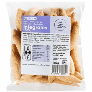 Picos 100% Harina Integral Grano Entero Eroski, Bolsa 140 G (25539958)