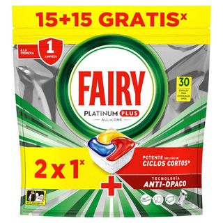 Detergente Fairy Platinum Plus Limon 15+15 Dosis
