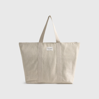 Bolsa de playa algodón efecto brillo Lurir color marfil crudo talla 45x40 cm