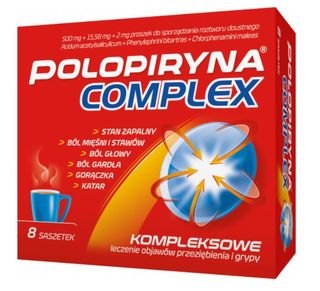 Polopiryna Complex 500 mg + 15,58 mg + 2 mg 8 saszetek