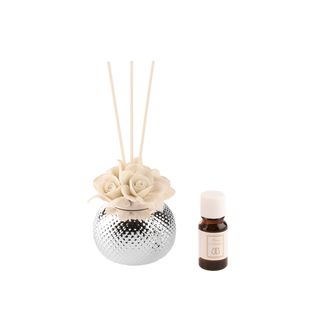 Profumatore per ambienti boccioli di rose 8,3x18 cm - bianco