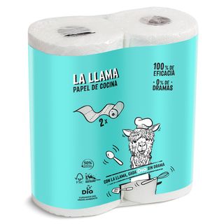Papel De Cocina Estándar 2 Capas La Llama Dia Bolsa 2 Unidades