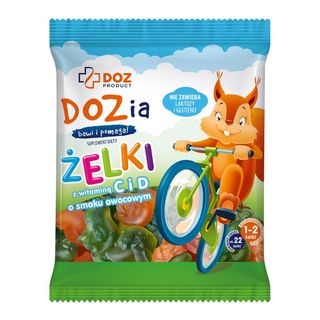 DOZ Product, Dozia, żelki z wit.C i D o smaku owocowym, 100