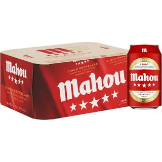 Cerveza Mahou 5 Estrellas, Pack Lata 12X33 Cl