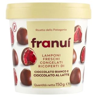 Franui Lamponi Ricoperti di Cioccolato Bianco e al Latte 150g