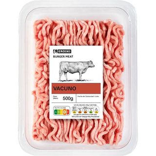 Picada De Vacuno Burger Meat Eroski, Bandeja 500 G (26536045)