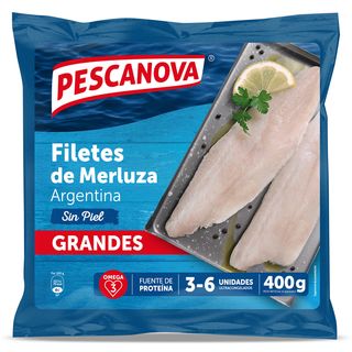 Filetes De Merluza Argentina Sin Piel Grandes Pescanova Bolsa 400 G