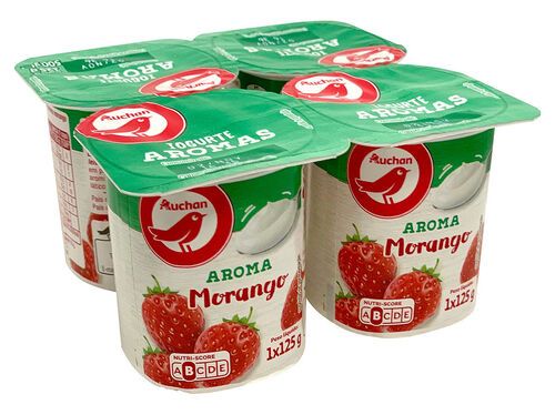 IOGURTE AUCHAN AROMA MORANGO 4X125G
