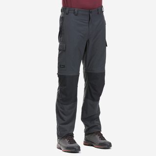 Pantalón Desmontable De Montaña Y Trekking Hombre Forclaz Mt100 38 (L33) Gris