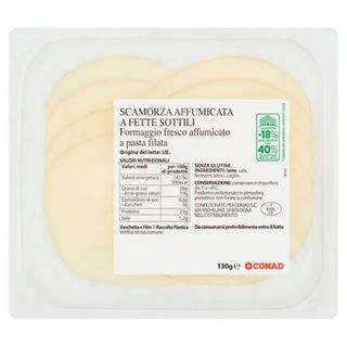 CONAD Scamorza Affumicata a Fette Sottili 130 g - 8003170038295
