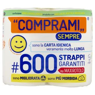 Comprami Sempre Carta Igienica #600 Strappi Maxirotoli 4 Pz - 101534