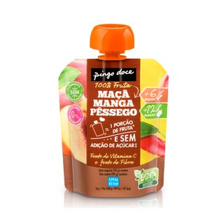 Bolsa de Fruta Maçã, Manga e Pêssego Pingo Doce 90G