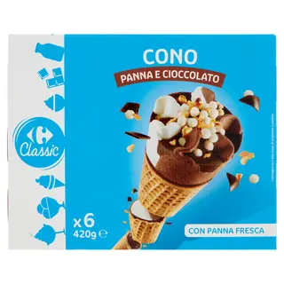 Carrefour Classic Cono Panna E Cioccolato 6 X 70 G
