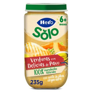 Puré De Verduritas Con Delicias De Pavo Hero Frasco 235 G