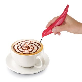 Penna decorativa per cappuccino e dolci - rossa