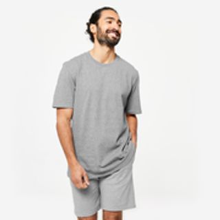 Camiseta Fitness Hombre Algodón Material Reciclado.L Gris