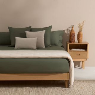 Funda Nórdica De Algodón Orgánico 180 Hilos Besto Verde Oscuro cama 150-160cm