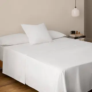 Sábana Con Detalles Lenceros Lalace Blanco cama 80-90cm