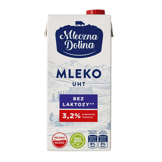 Mleczna Dolina Mleko UHT bezlaktozy 3,2%, 1 L