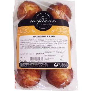 Confitería magdalenas redondas 6 uds 240 g