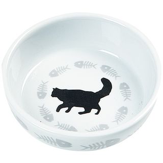 Flamingo Comedero de Cerámica Blanca para gatos