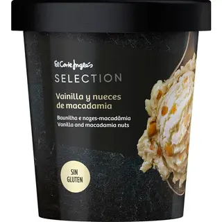 El Corte Inglés Selection Gelado de Baunilha e Nozes-Macadâmia sem Glúten embalagem 500 ml - 18952003202