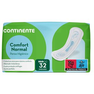 Pensos Higiénicos Comfort Normal sem Abas Continente (emb. 32 un)