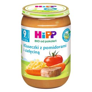 Hipp Bio Kluseczki z pomidorami i cielęciną, 220 g
