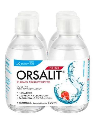 Orsalit Drink o smaku truskawkowym czteropak (zestaw) 4 x 200 ml