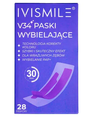 Ivismile Brzoskwiniowe Paski do wybielania zębów na sucho (bez wody utlenionej)