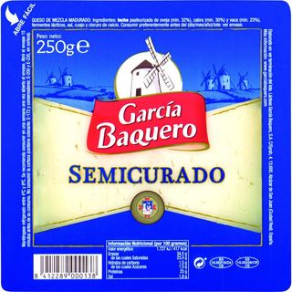 GARCÍA BAQUERO Queso Semicurado Cuña 250 G