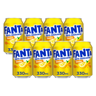 Fanta Zero Azúcares Limón Latas 8x330ml
