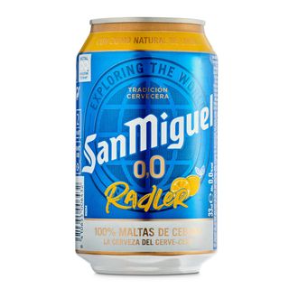 Cerveza Radler Con Limón 0,0% Alcohol San Miguel Lata 33 Cl