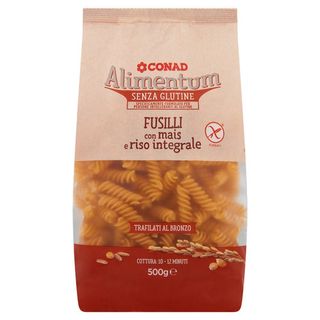 CONAD Alimentum Senza Glutine Fusilli con mais e riso integrale 500 g - 8003170082564