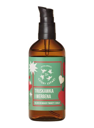 Mydlarnia Cztery Szpaki Olejek do masażu twarzy i ciała, Truskawka i Werbena