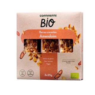 Barra Amendoim sem Glúten Continente Bio (emb. 75 gr (3 un))