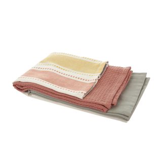 Set 3 strofinacci a righe 50x70 cm - in cotone