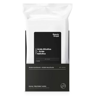Toallitas Desmaquillantes con Ácido Glicólico y Ácido Salicílico - Beauty Drops - 60 unidades 8436585433483