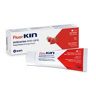 Pasta De Dientes Anticaries Fresa Fluor Kin Adulto, Tubo 75 Ml. (8436026215951)