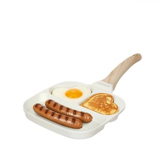 Padella 2 scomparti cuore e grill - Mini Mania crema