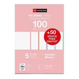 Recambios Cuaderno A4 Dots 100+50H 5 Bandas Colores Pastel 4 Taladros (8422593090305)