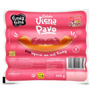 Salchichas Viena De Pavo Funky Frank De Dia Bolsa 200 G