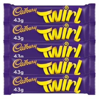 Pack 5x Cadbury Twirl Barrita Chocolate con Leche 43g