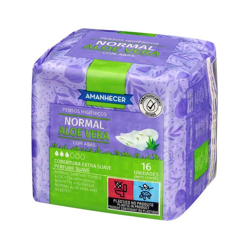 Amanhecer Penso Higiénico Normal Aloe Vera com Abas 16un