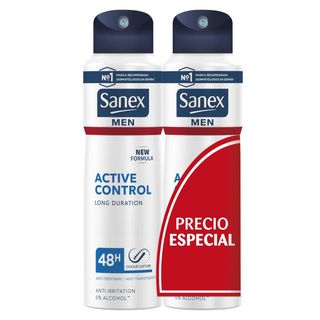 Desodorante Spray Hombre Men Active Control 48h Antitranspirante - Sanex - 2 x 200 ml 8714789975733