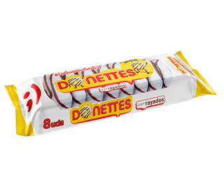 Mini Rosquillas Bañadas de Chocolate Blanco Donettes 8 Uds 189 G.