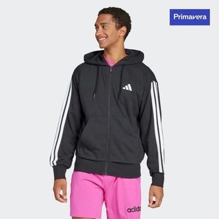 Sudadera Hombre Negro Algodón Cremallera Capucha.L